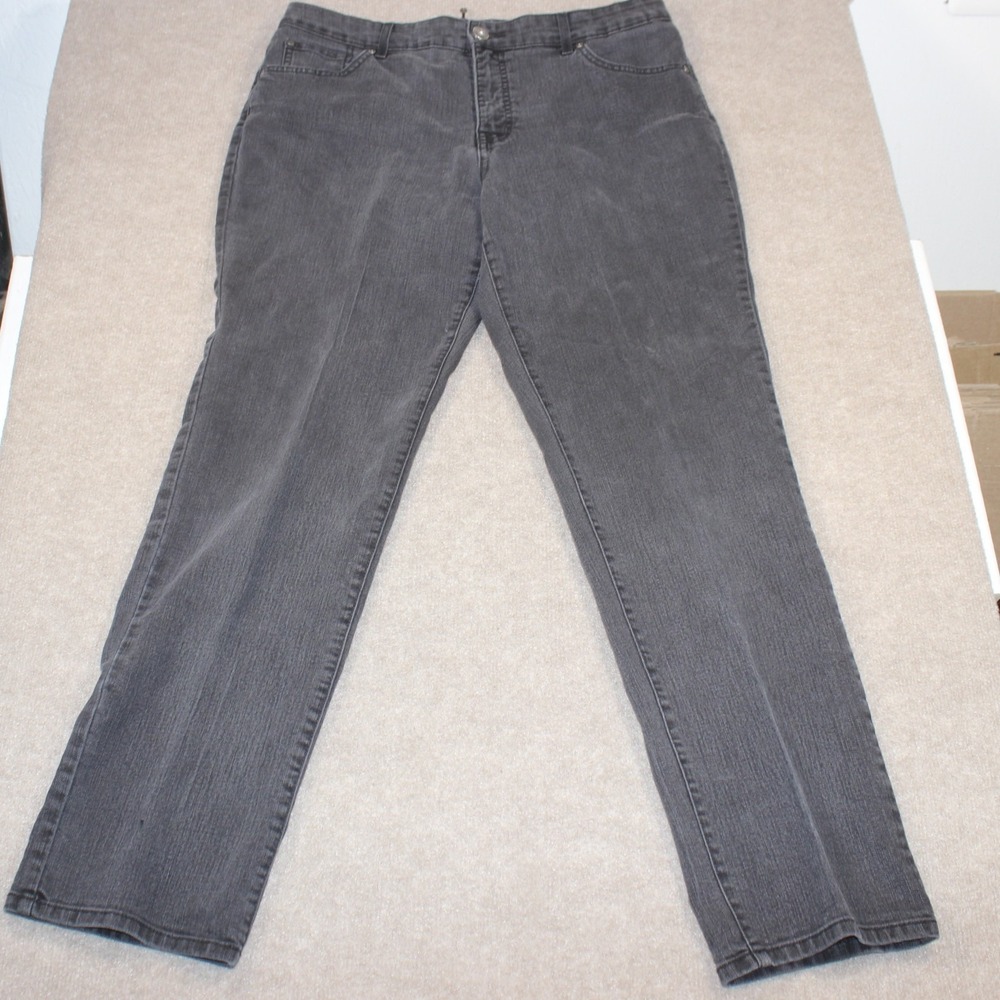Bandolino Mandie Straight Leg Jeans Charcoal Gray Size 14T High Rise Denim